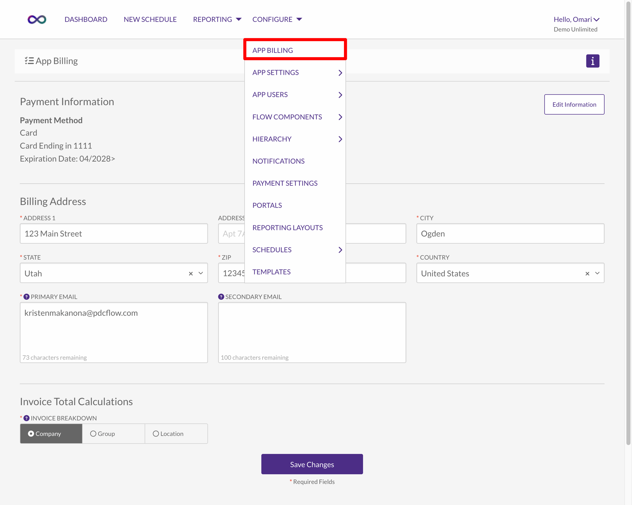 Configure App Billing