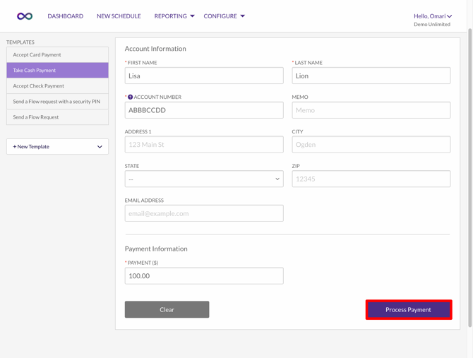 Dashboard-Take-Cash-Payment