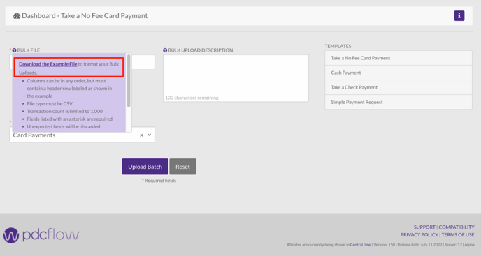 Download example csv for bulk