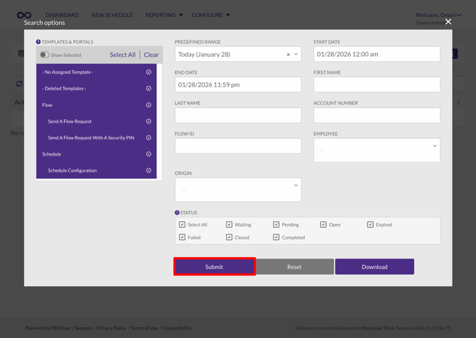 Flow-Reports-Search-Submit