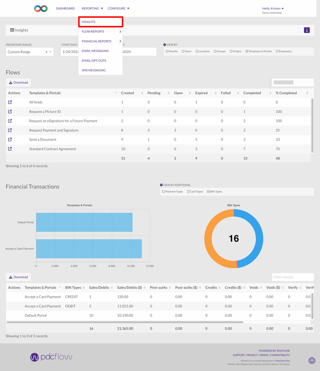 Insights nav