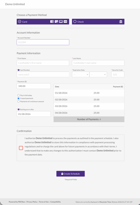 Payment Portal on browser