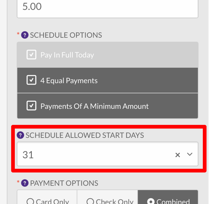 Portal-Configuration-Schedule-Allowed-Start-Days