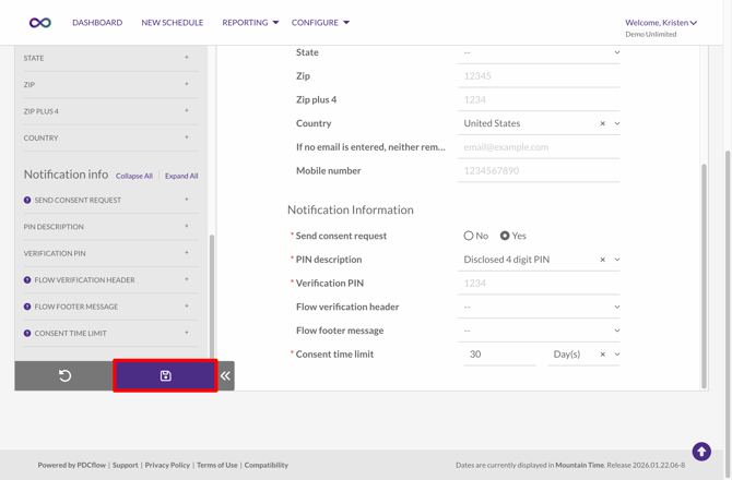 Schedules-Settings-Save