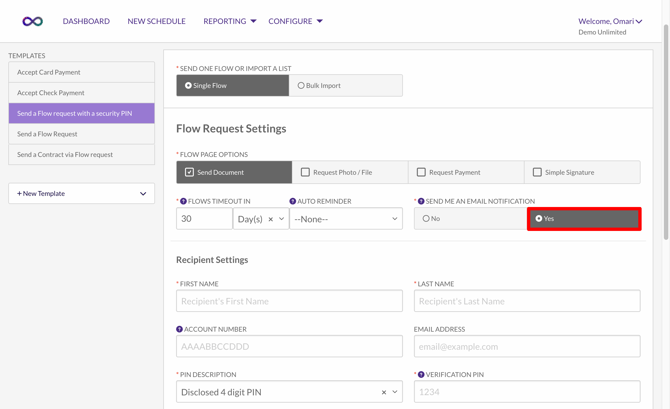Send me an email notification YES