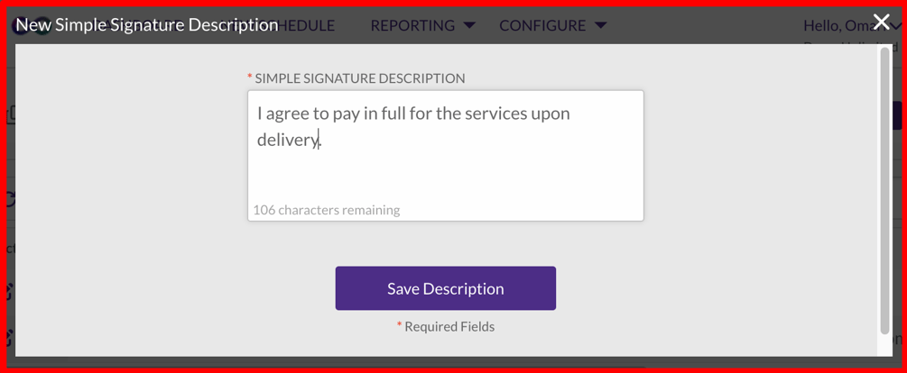 How to Add Simple Signature Descriptions