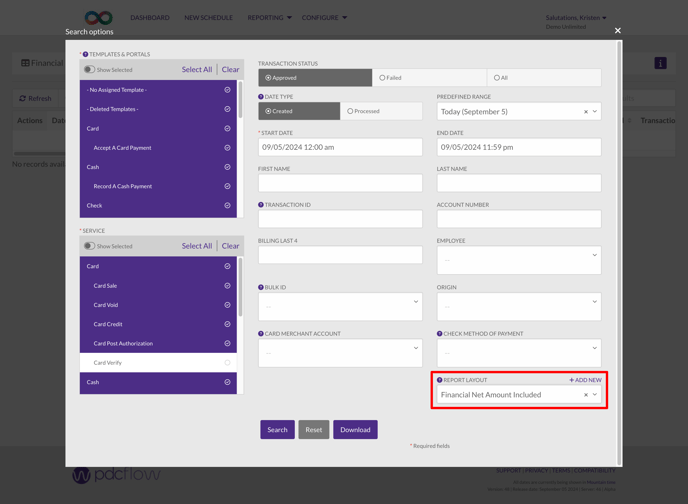 Use the new Report Layout Financial-Reports